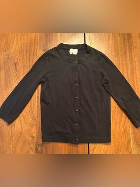kate spade Black Crewneck Button-Up Cardigan size XS